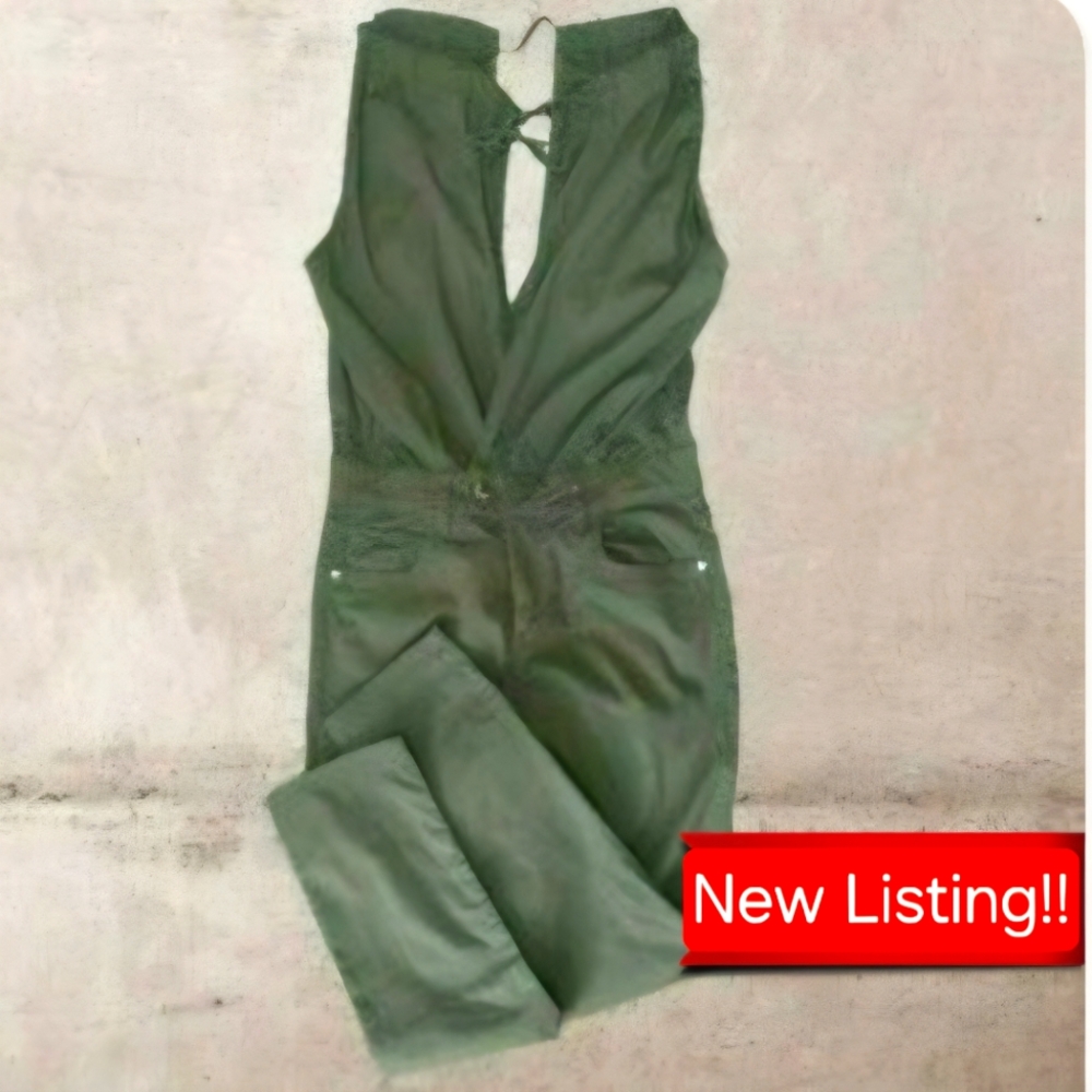 MET WOMEN'S ARMY GREEN ONE PIECE PANTS ROMPER JUMPSUIT